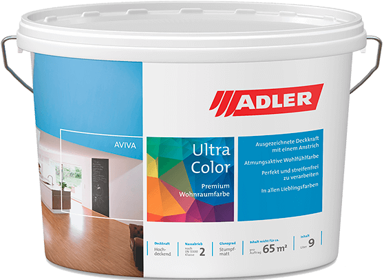 Цветная глубоко матовая краска стойкая к влажной уборке Aviva Ultra-Color